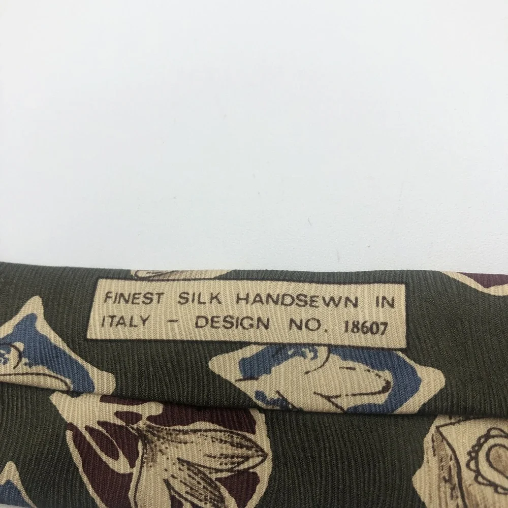 Omaggio by‎ Robert Talbot Men's 100% Pure Silk Neck Tie Green Fall Colors Italy